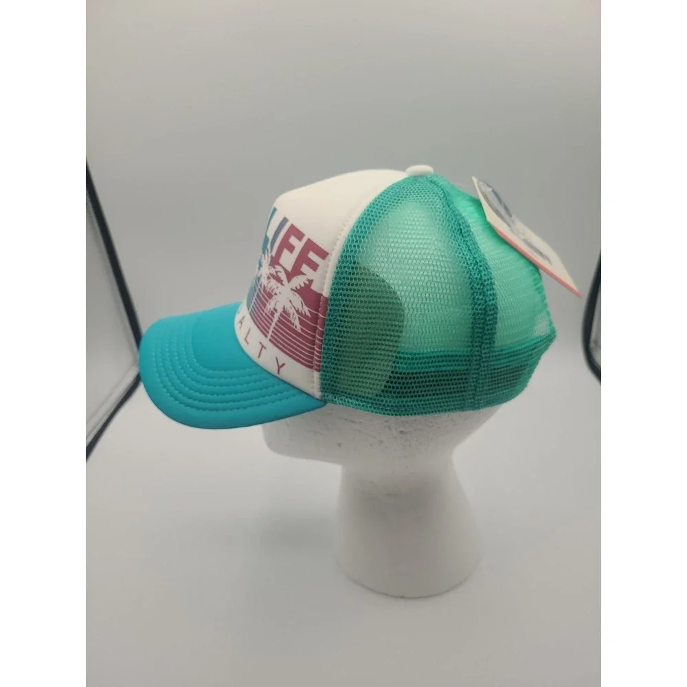 Salt Life‎ Youth Girls Trucker Hat Live Salty Palm Trees Snapback Teal Pink NEW